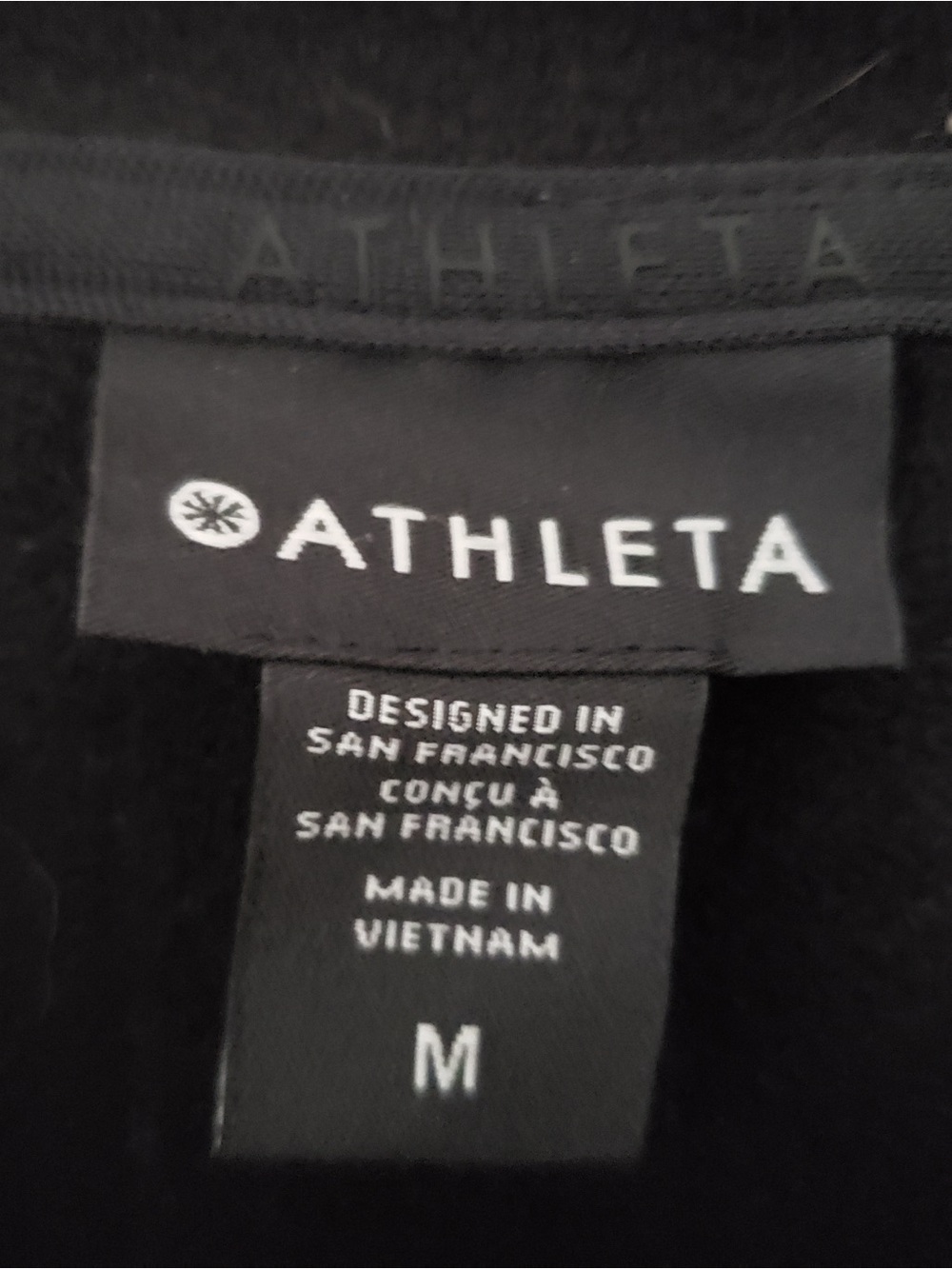 Athleta Black Branded Hoodie Tag‎ Detail - Picture 4 of 5